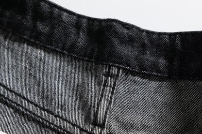 Dark Leopard Print Straight Leg Jeans | Tajstylo