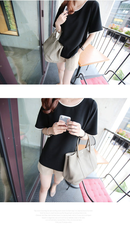 Casual Solid Color Short Sleeve T-Shirt | Tajstylo