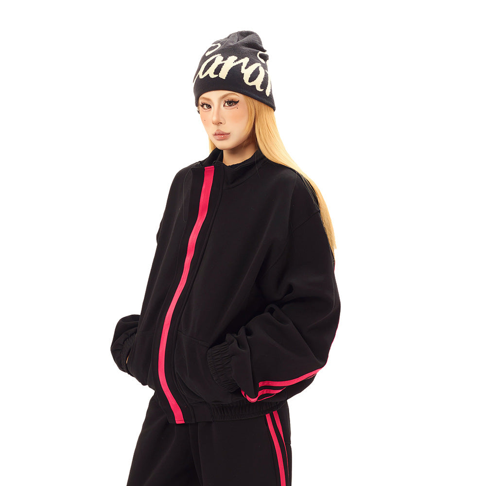 Solid Color Sports Leisure Jacket and Pants Set | Tajstylo