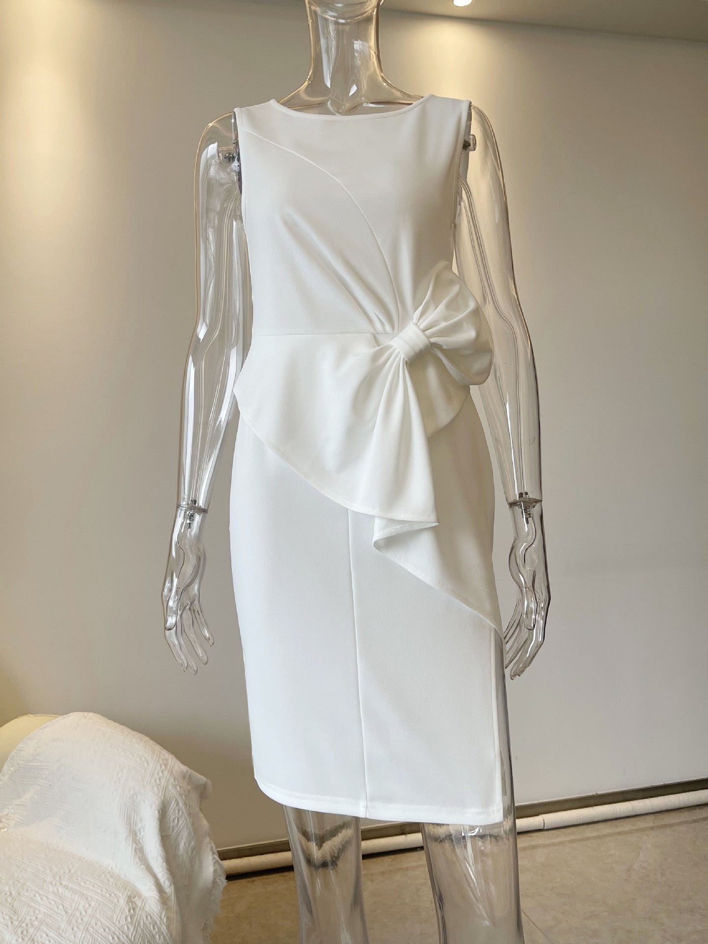 Elegant Butterfly Knot One Shoulder Dress | Tajstylo