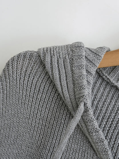 Zipper Hooded Cardigan Sweater | Tajstylo
