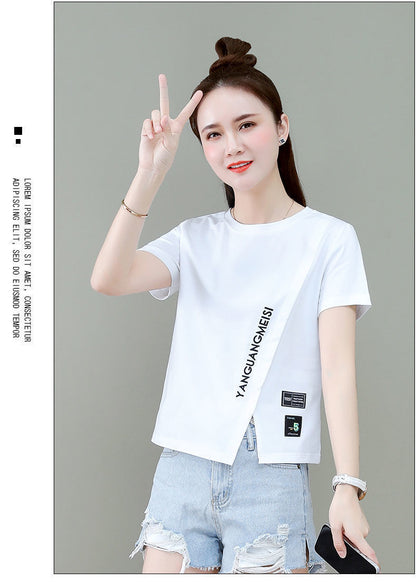 Chic Short Sleeve Slim Fit Top | Tajstylo