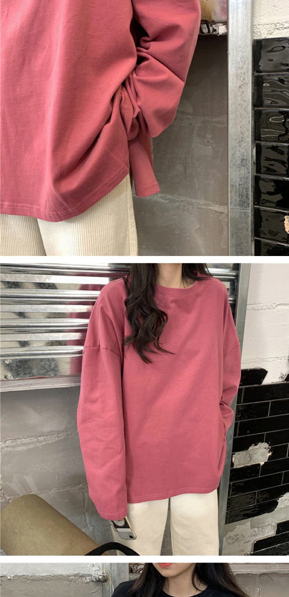 Split Color Long Sleeve T Shirt | Tajstylo