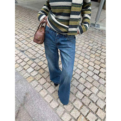 Woman wearing Loose Straight Leg Jeans in a casual setting