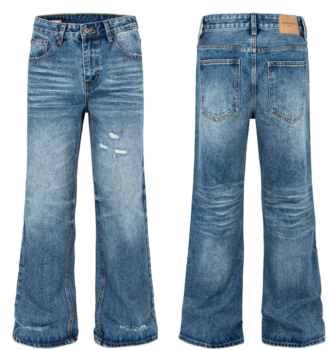 Distressed Flared Denim Jeans | Tajstylo