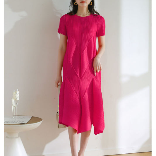 Classic Pleated Oversized Casual Dress | Tajstylo