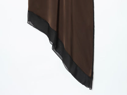 Satin Asymmetric Midi Dress | Tajstylo