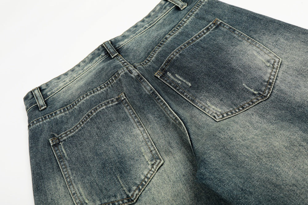 Denim Straight Leg Pants | Tajstylo