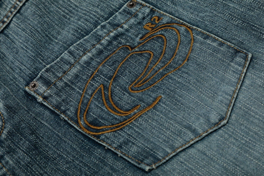 Blue Cowboy Curved Pants | Tajstylo
