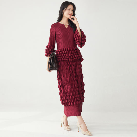 Woman wearing Elegant Two-Piece T-Shirt and Fitted Skirt Set in a stylish setting