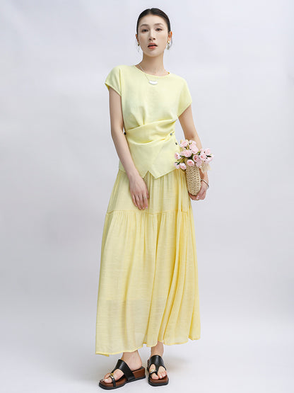 Belt Double Pocket Skirt | Tajstylo