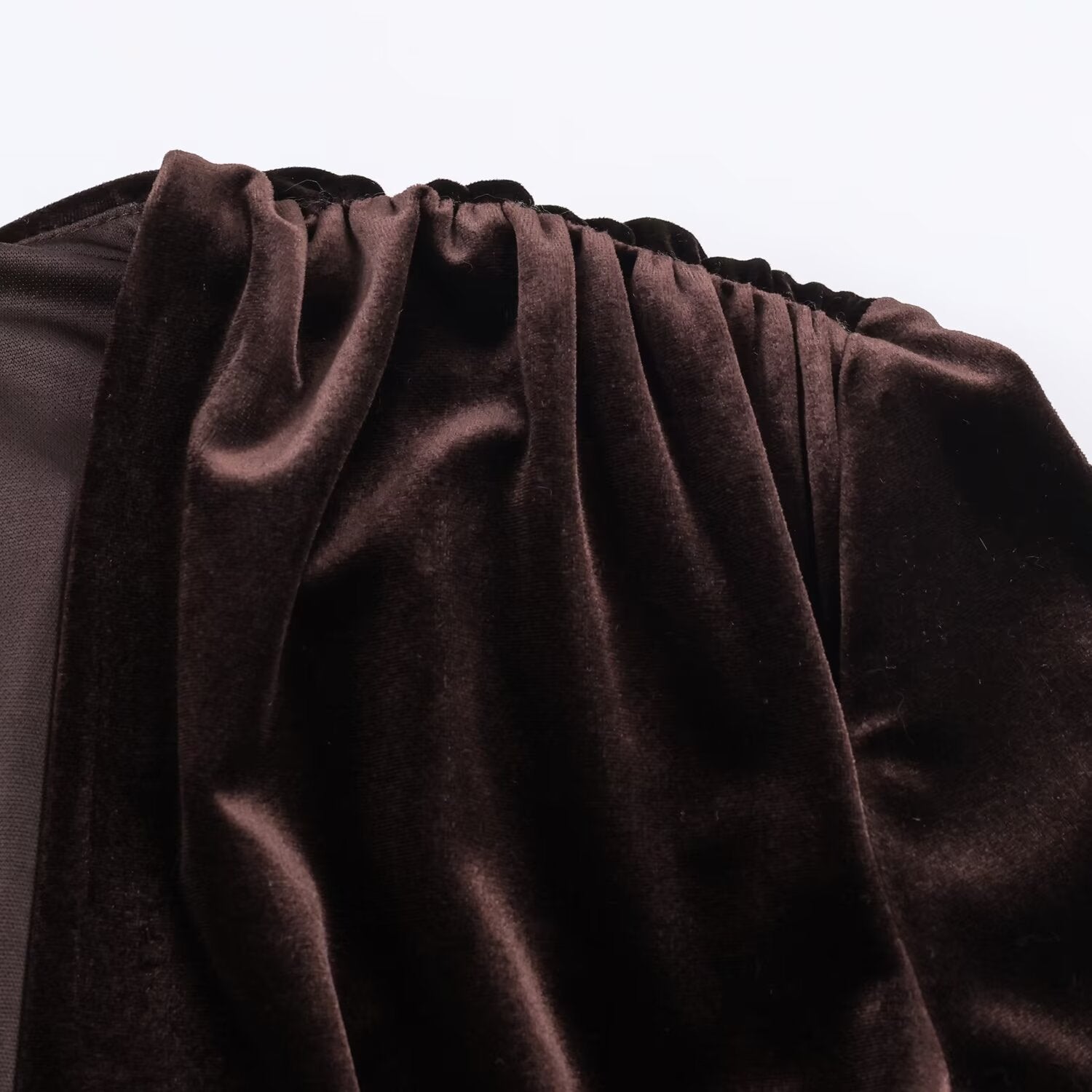 Woman wearing Wrinkled Velvet Midi Dress in a stylish setting