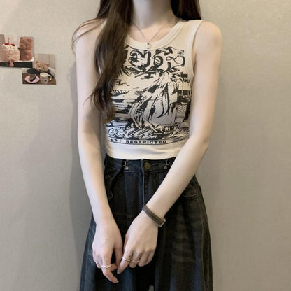 Cartoon Print Camisole Top | Tajstylo