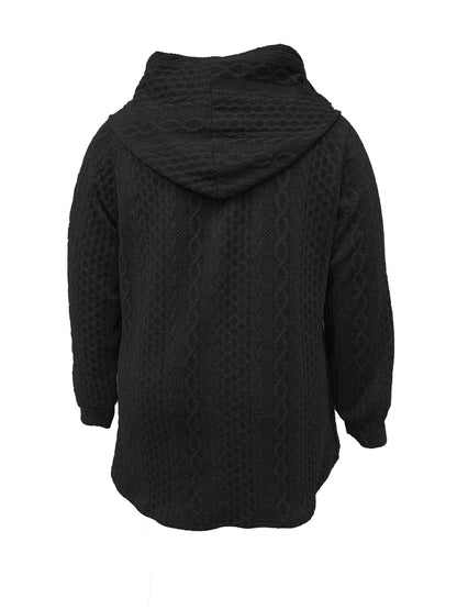 Solid Color Loose Zip Hoodie | Tajstylo