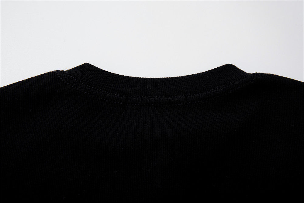 Half Open Collar Long Sleeve Tee | Tajstylo