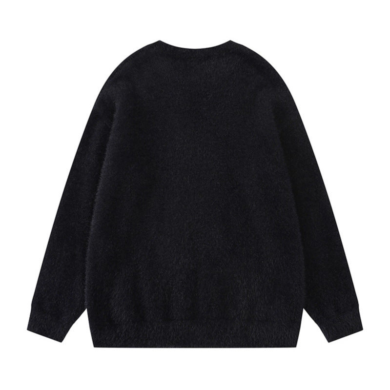 Woman wearing Crewneck Loose Fit Long Sleeve Sweatshirt in a casual setting