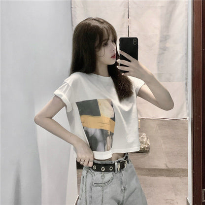 Casual Heart Design Crop Top | Tajstylo