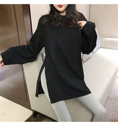 Plus Size Long Sleeve Midi Top | Tajstylo