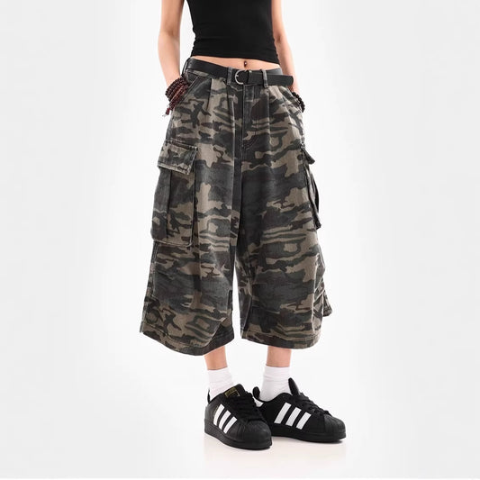 Camouflage Cargo Shorts for Women | Tajstylo