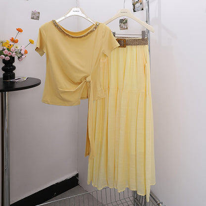 Belt Double Pocket Skirt | Tajstylo