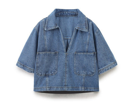Short Denim Shirt for Women | Tajstylo