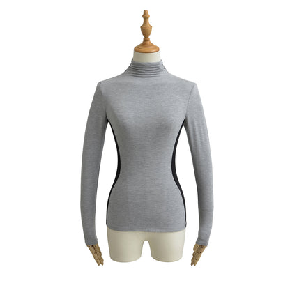 Woman wearing Elastic Waist Slimming Long Sleeve Top in a casual setting