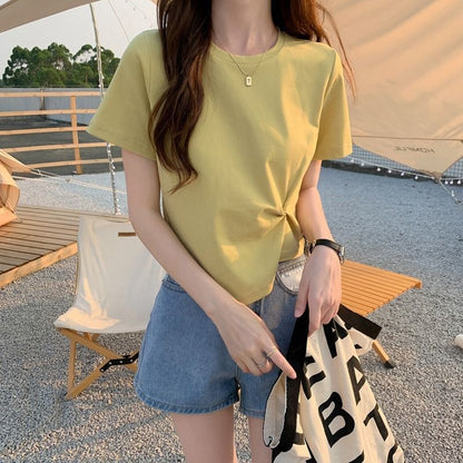 Slim Fit Short Sleeve Crop Top | Tajstylo