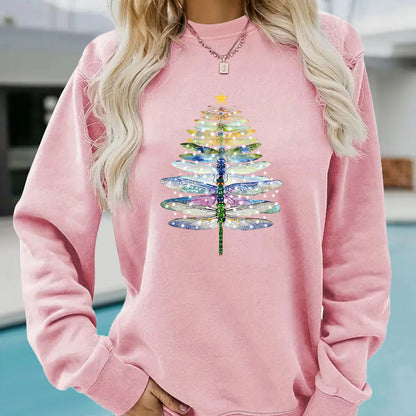 Woman wearing Dragonfly Printed Hoodie in a casual setting