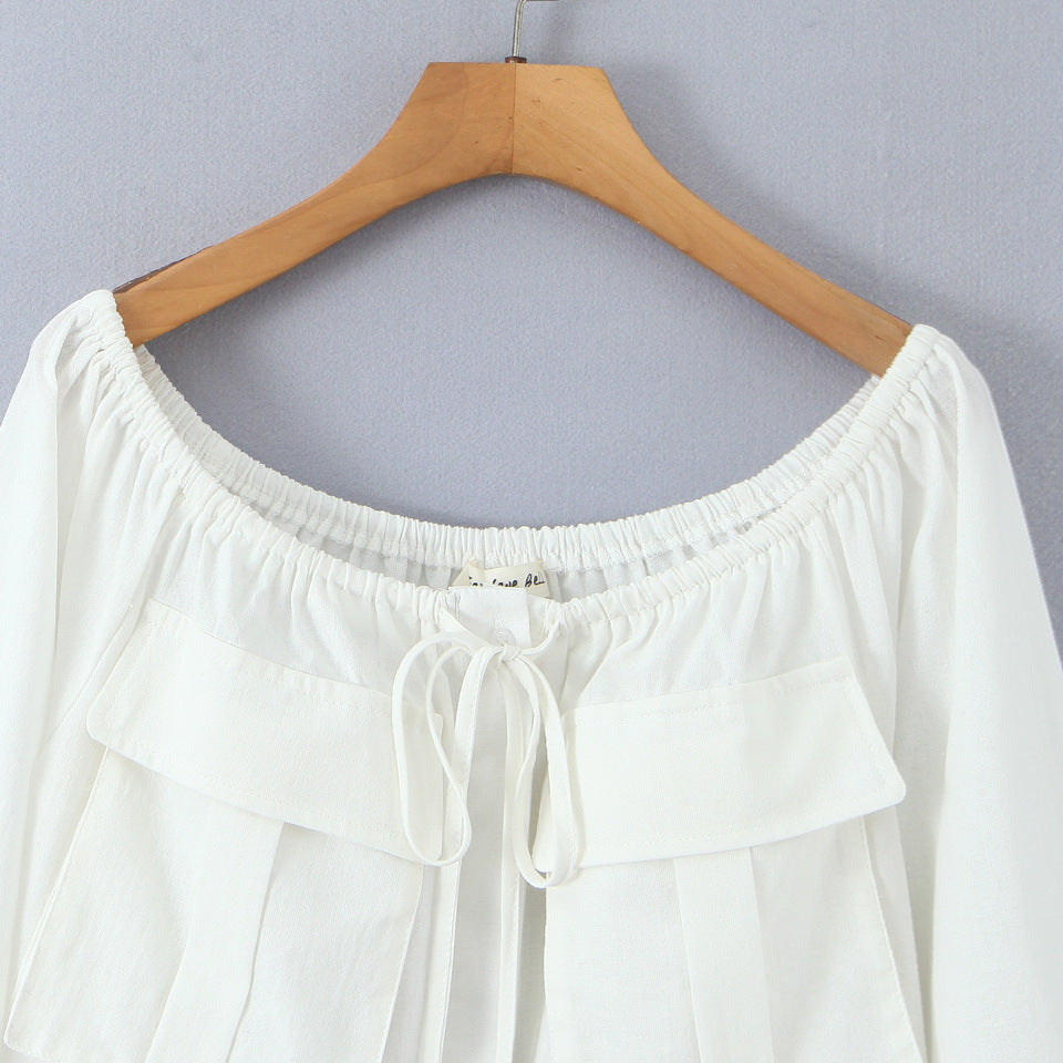 One Shoulder Tie Up Top and Pocket Detailed Skirt Set | Tajstylo