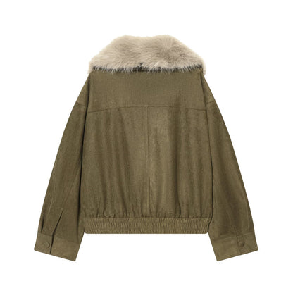 Artificial Fur Suede Texture Jacket | Tajstylo