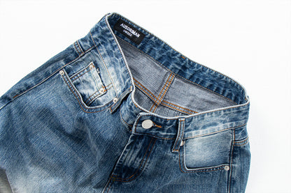 Vintage Bamboo Texture Loose Fit Jeans | Tajstylo