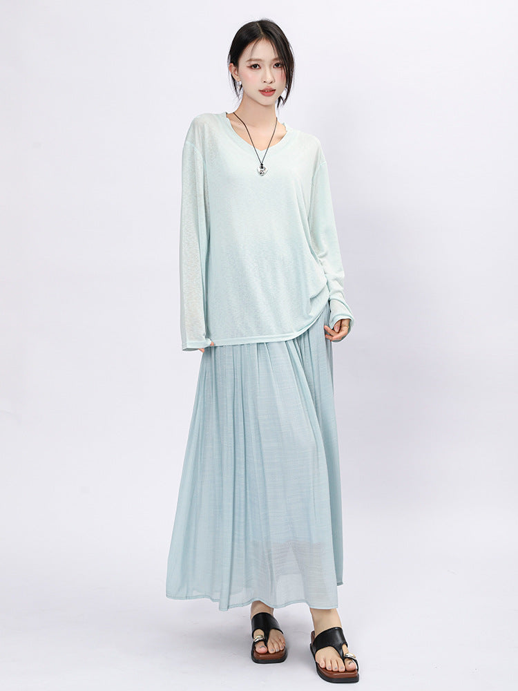 Solid Color A-Line Skirt | Tajstylo