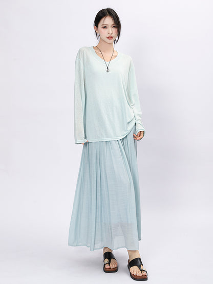 Solid Color A-Line Skirt | Tajstylo