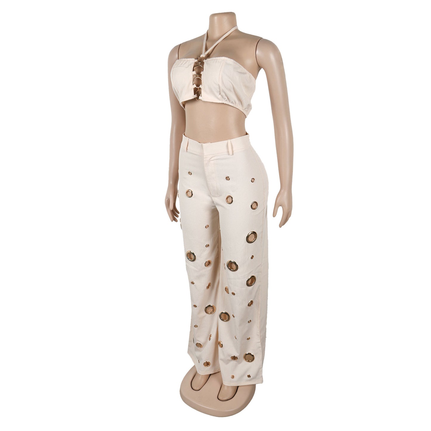 Flattering Ripped Fitted Two-Piece Nightclub Outfit | Tajstylo