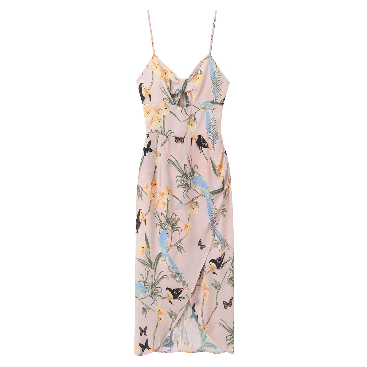 Floral Print Split Suspender Dress | Tajstylo