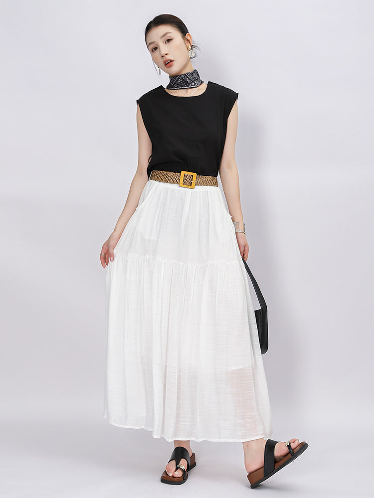 Belt Double Pocket Skirt | Tajstylo