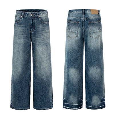Woman wearing Vintage Blue Loose Straight Leg Jeans in a casual setting