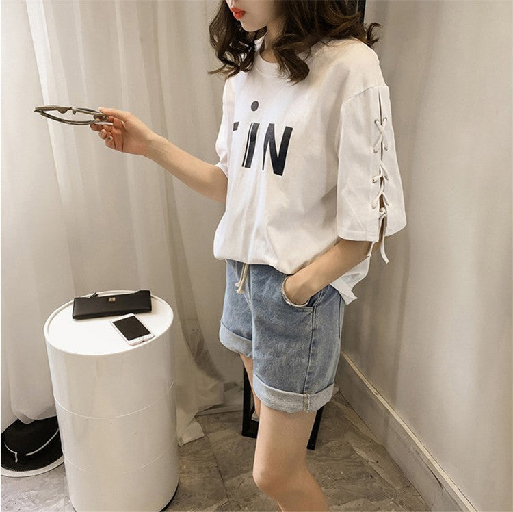 Letter Print Loose Fit T-Shirt | Tajstylo