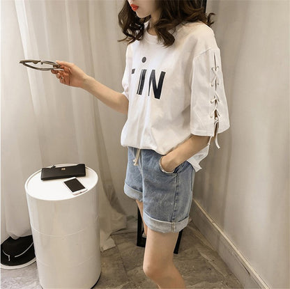 Letter Print Loose Fit T-Shirt | Tajstylo