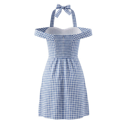 Plaid Bow Tie Neckline Bodycon Dress | Tajstylo