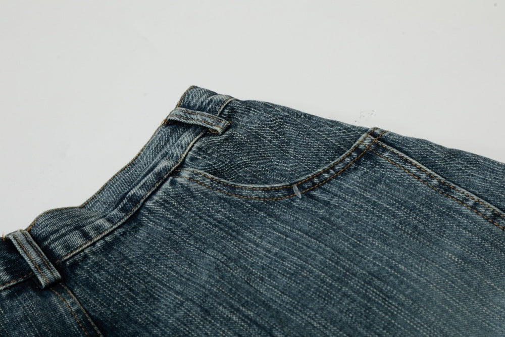 Blue Cowboy Curved Pants | Tajstylo
