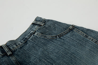 Blue Cowboy Curved Pants | Tajstylo