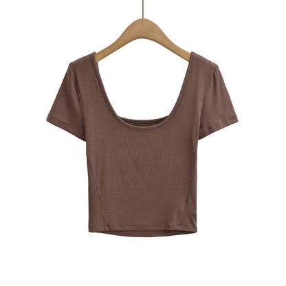 U-Neck Short Sleeve Top | Tajstylo