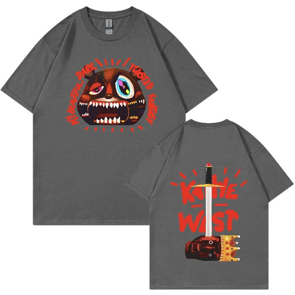 Woman wearing Kanye West Graduation Graphic Tee in a city street setting