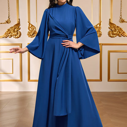 Solid Color Elegant Waist Cinching Dress | Tajstylo