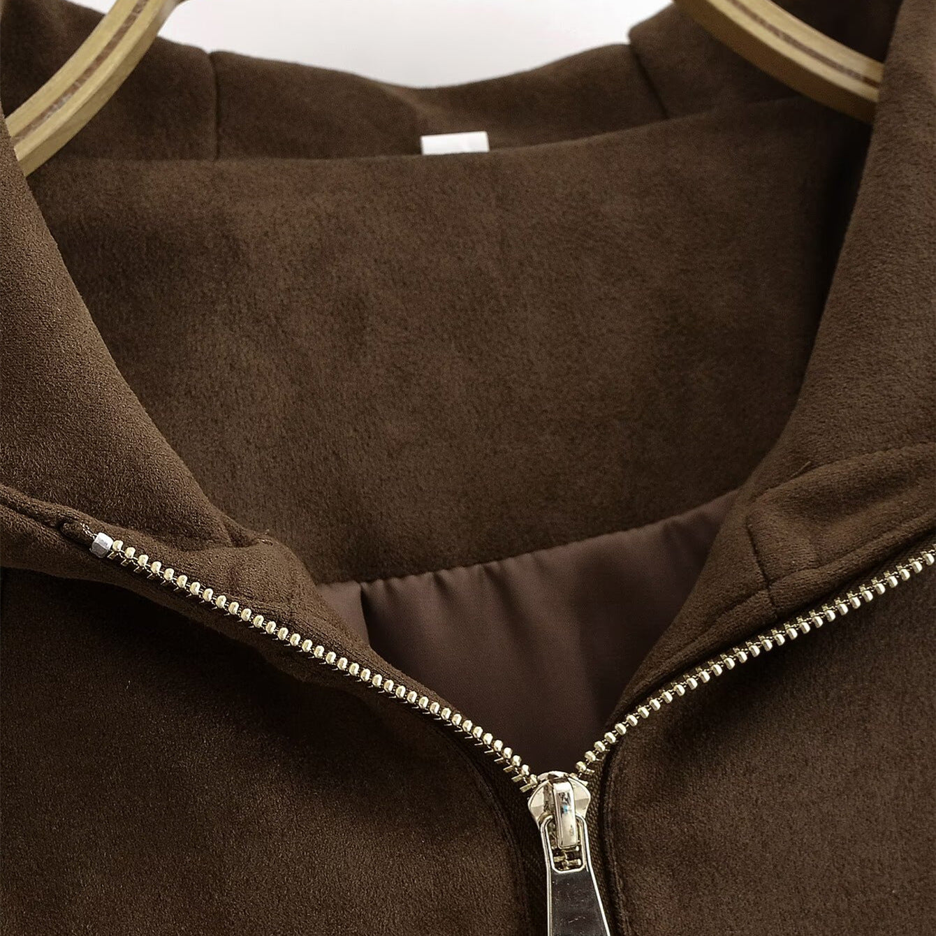Hooded Suede Look Jacket | Tajstylo