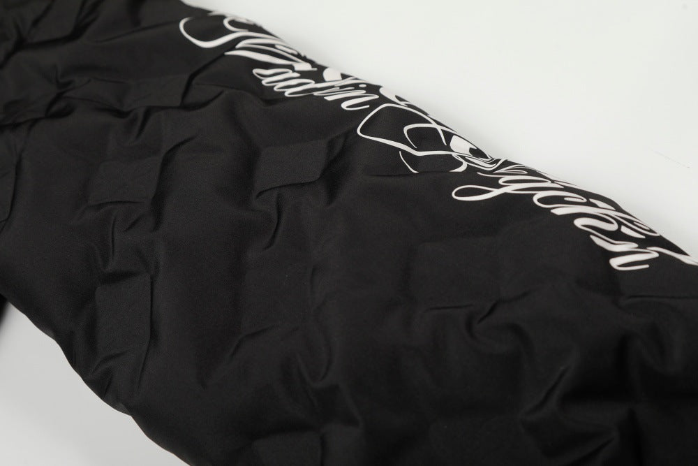 Letter Print Down Puffer Jacket | Tajstylo