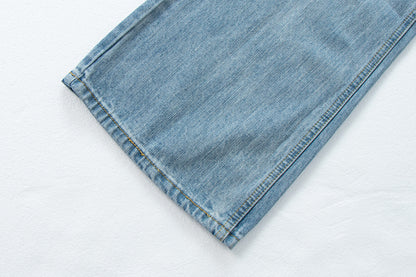 Distressed Loose Fit Straight Leg Jeans | Tajstylo