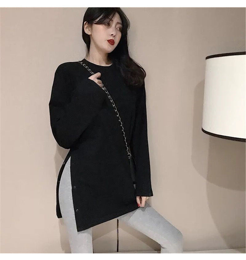 Plus Size Long Sleeve Midi Top | Tajstylo