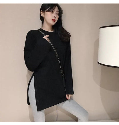 Plus Size Long Sleeve Midi Top | Tajstylo